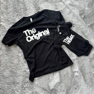 Coppia Magliette Coordinate Mamma E Bambino – The Original The Remix – Ideale Per Festa Della Mamma, Cotone 100% Stampato In Italia