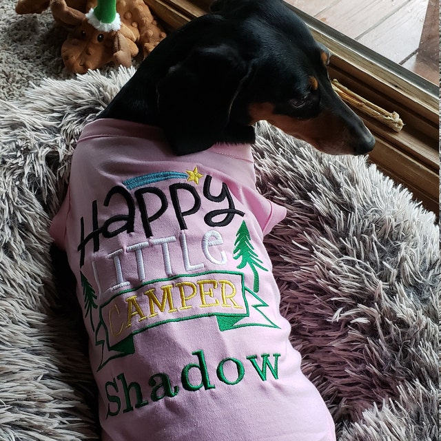 Happy Little Camper Dog Shirt Dog Clothes Personalized Dog Shirt