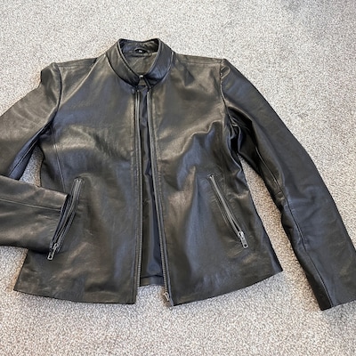 Women's Leather Jacket, Women's Black Leather Jacket Made of 100% ...