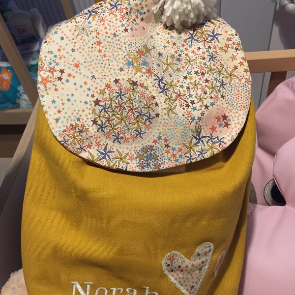 Sac à Dos Enfant Personnalisable Avec Nom Brodé – Velours Côtelé – Pour Crèche, école, Voyage