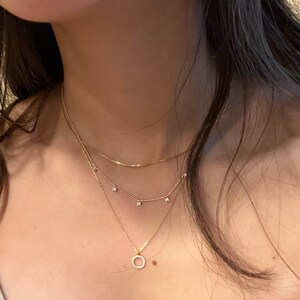 Dainty Gold Necklace Sieraden Kettingen Chokers CZ Choker Necklace Ball Chain Necklace Station Necklace With Ball Chain Minimalist Chain Necklace 