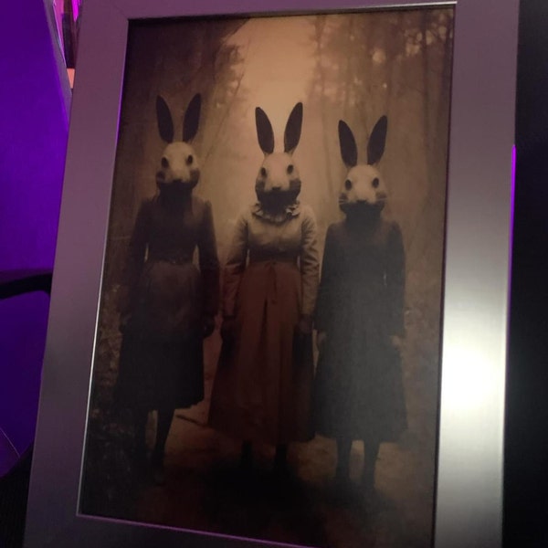 The Bunny Cult, Occult Decor, Witchcraft Art, Framed Canvas Print ...