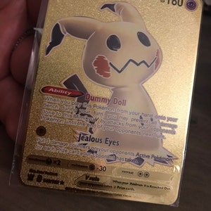 Mimikyu V Gold Metal Pokemon Card