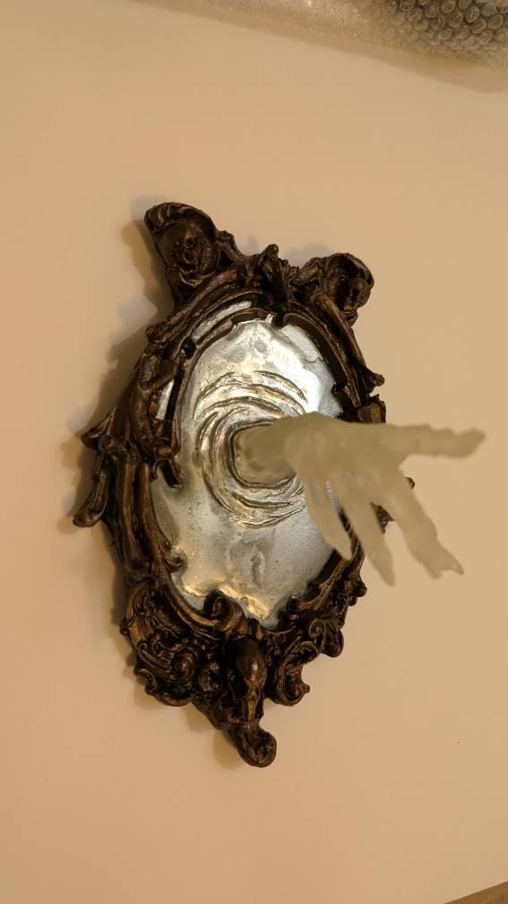 Spectral Hand Wall Plaque, Glow in the Dark Resin | Victorian Gothic Haunted Wall Art |Ghost Hand Gift for Halloween, Spooky Home Decor