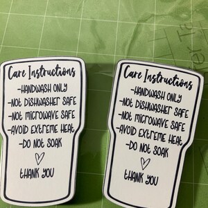 Vinyl Products Care Card Printable Bundle, Personalized Products Care ...