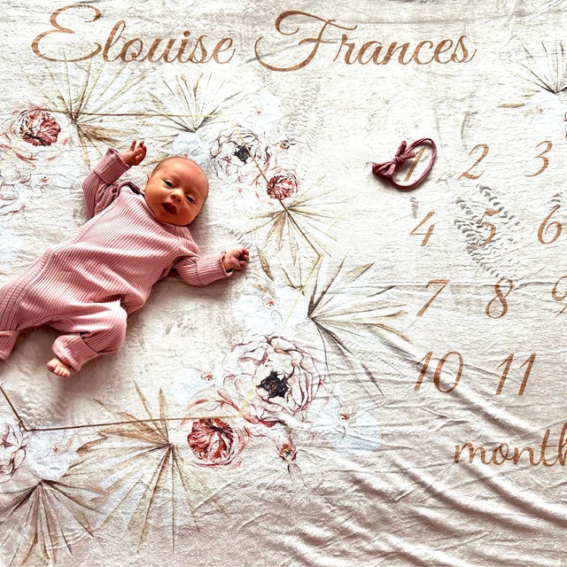 Blanket Boy Baby Monthly Milestone Mat Baby Milestone Blanket