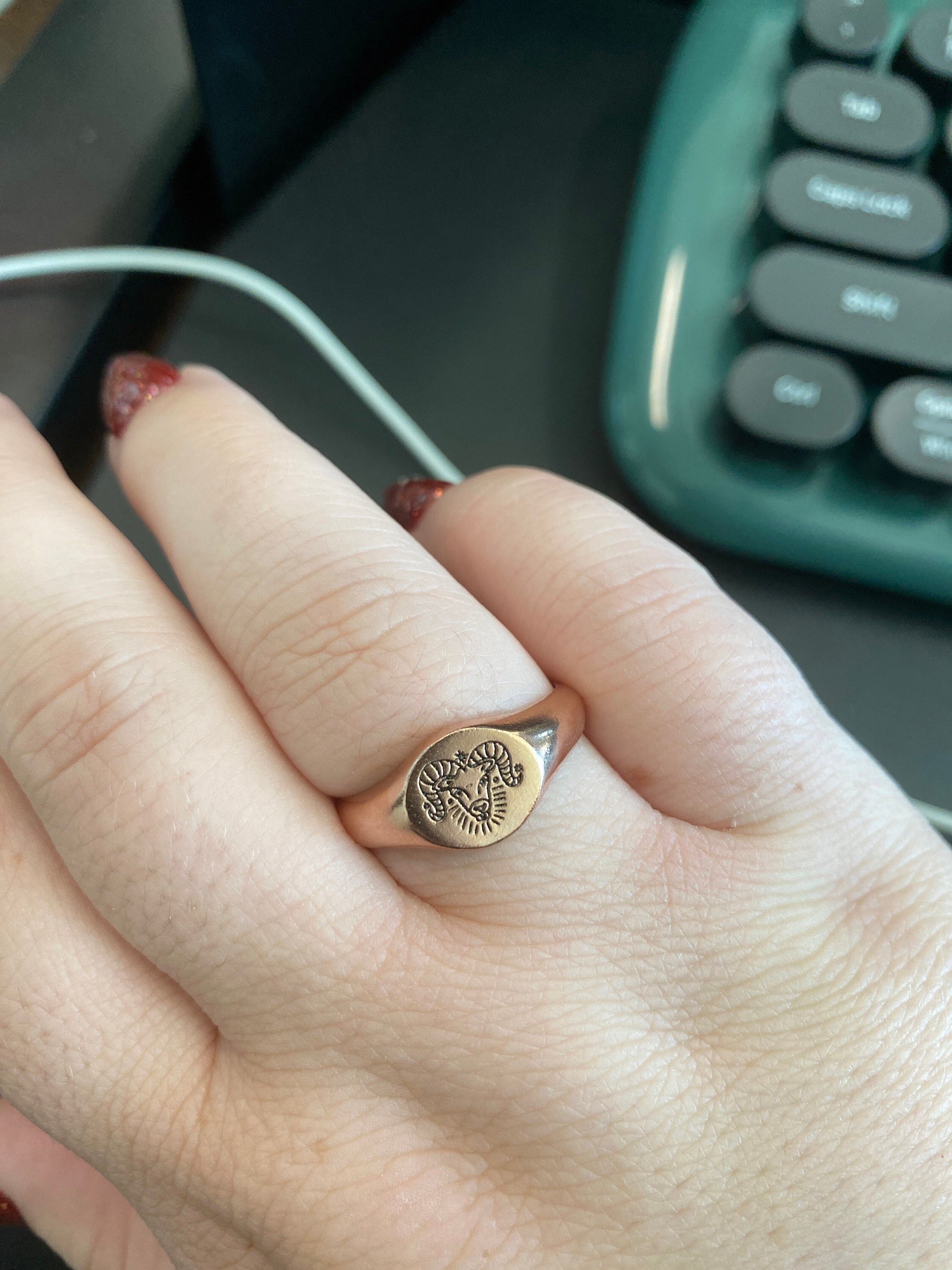 Custom Zodiac Signet Ring by Caitlyn Minimalist • Personalized Chunky Statement Ring • Celestial Jewelry • Best Friend Gift • RM77