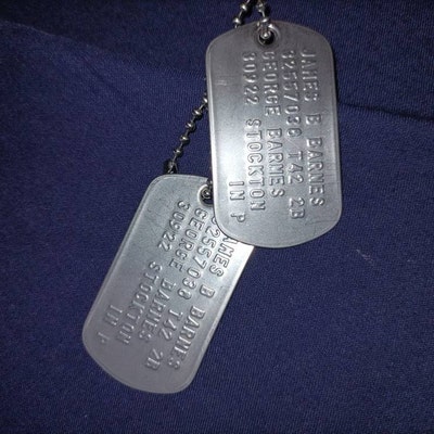 James Bucky Barnes WWII Style Military Dog Tags Stainless Steel Ball ...