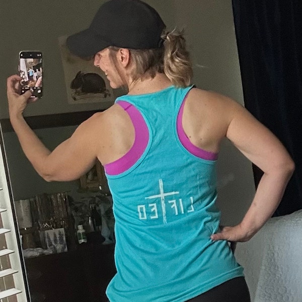 Just a Mama Who Loves Jesus Muscle Tank main image 1