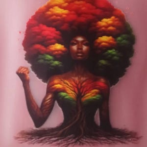 Afro Tree Woman PNG, Black Queen Clipart, Melanin Roots Art, African ...
