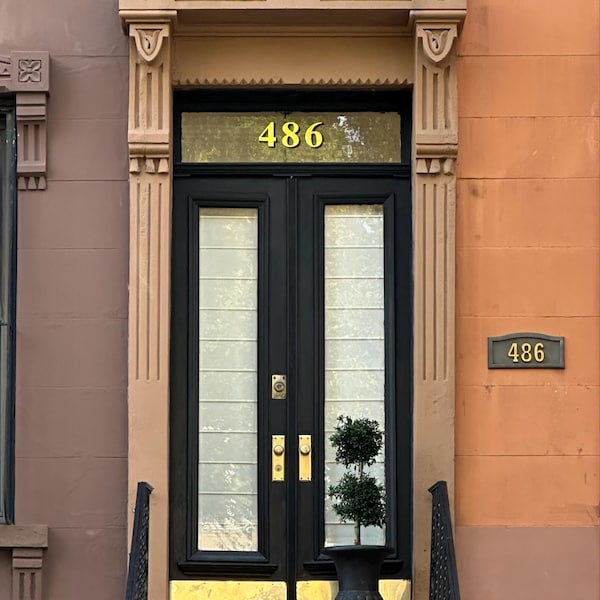 Transom Address Numbers - House Home Office Building - Gold Foil Leaf ...