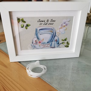 Geld Geschenk zur Hochzeit mit Brautpaar auf Motorrad und Etsy