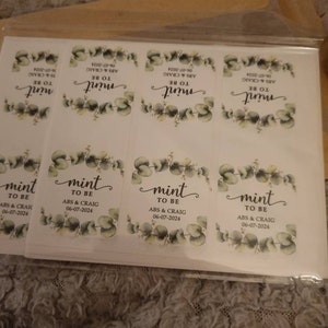 Gold Foil Mint to Be, Wedding Candy Box Sticker. Custom Favor Label ...