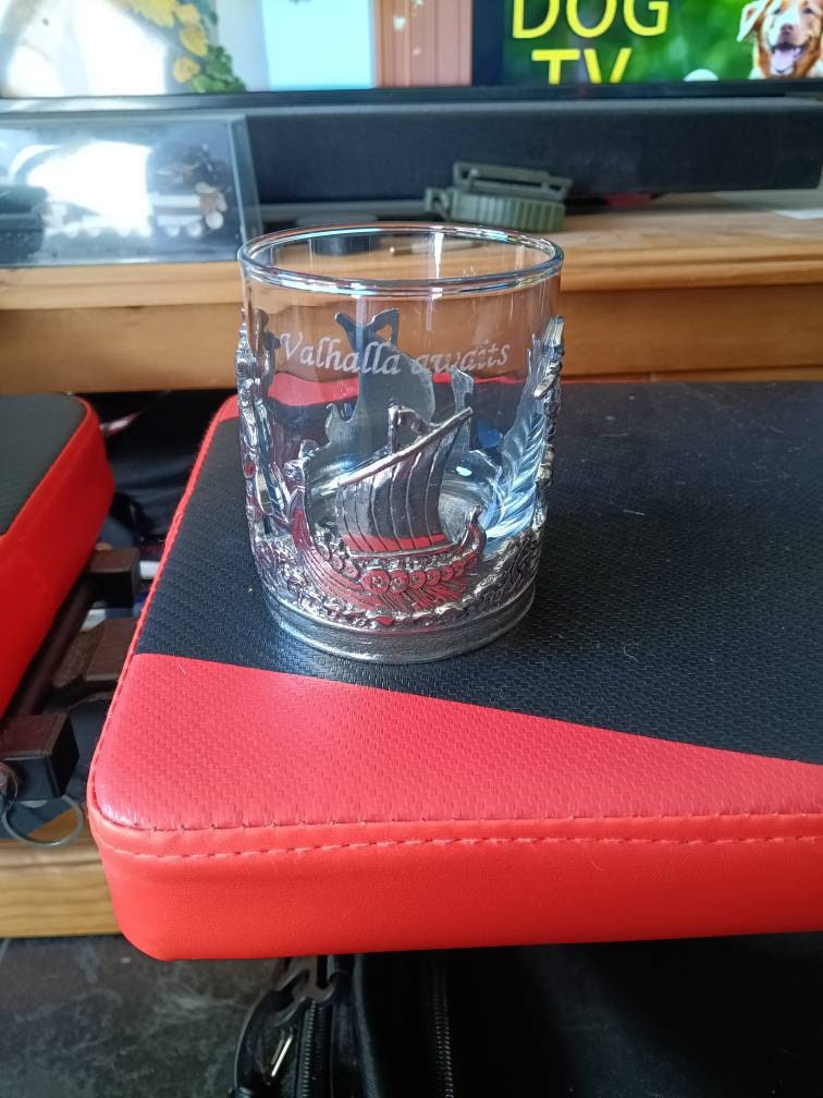 Viking Whisky Tumbler | Norse-inspired Barware | Handcrafted by A E Williams Pewter | Can be engraved with a name of your choice