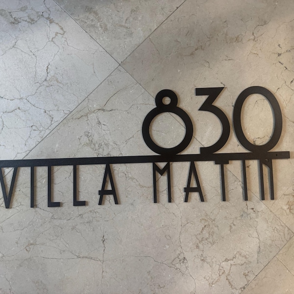 Extra Large Metal Mid Century Modern Address Numbers - up to 36