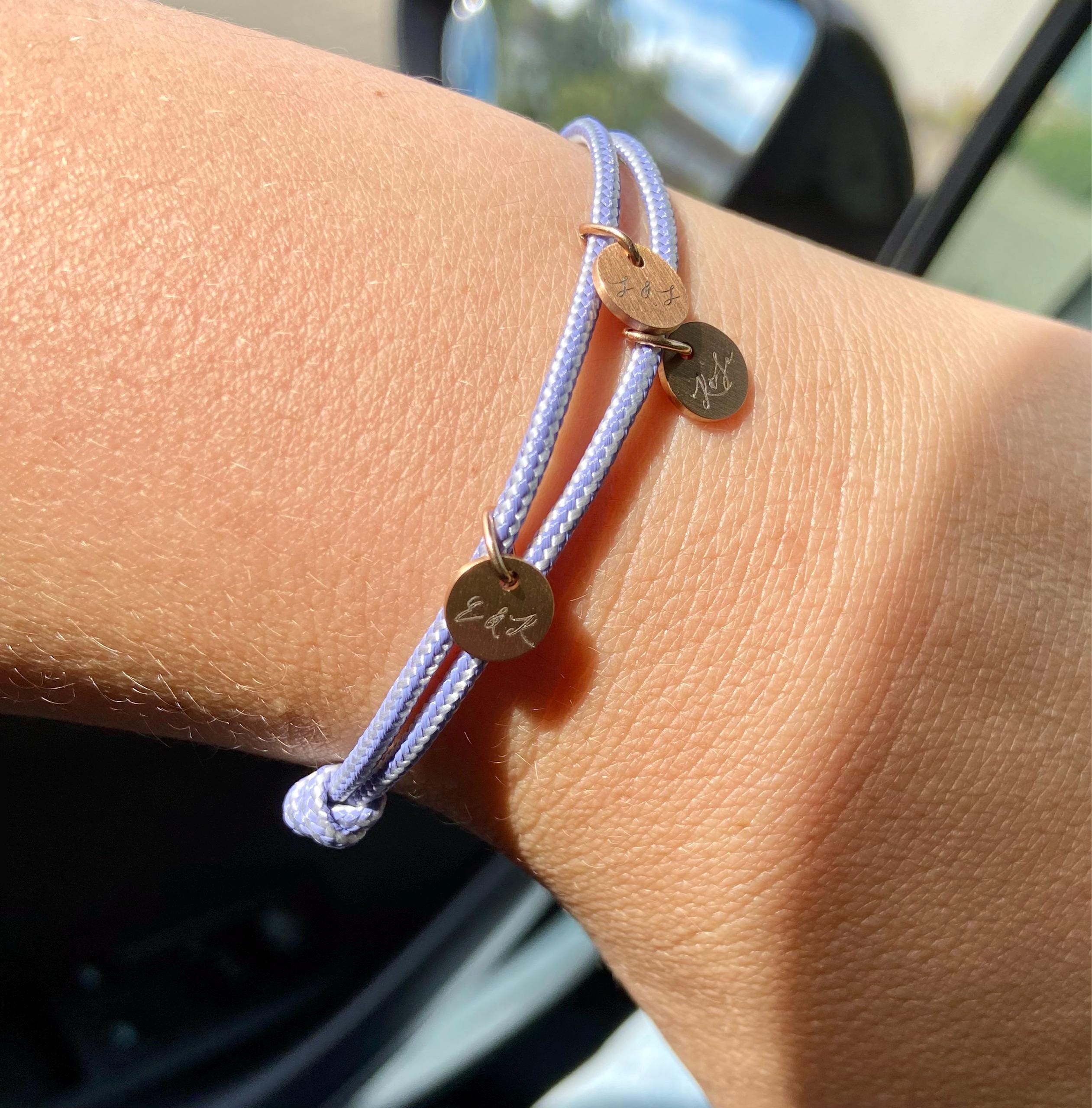 Personalized sailing rope bracelet - name bracelet - friendship bracelet - surfer bracelet - partner bracelet - stainless steel bracelet with engraving - A195