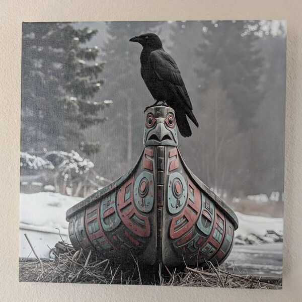 Raven Wall Art Haida Coast Salish Inspired Pacific Northwest Tribal ...