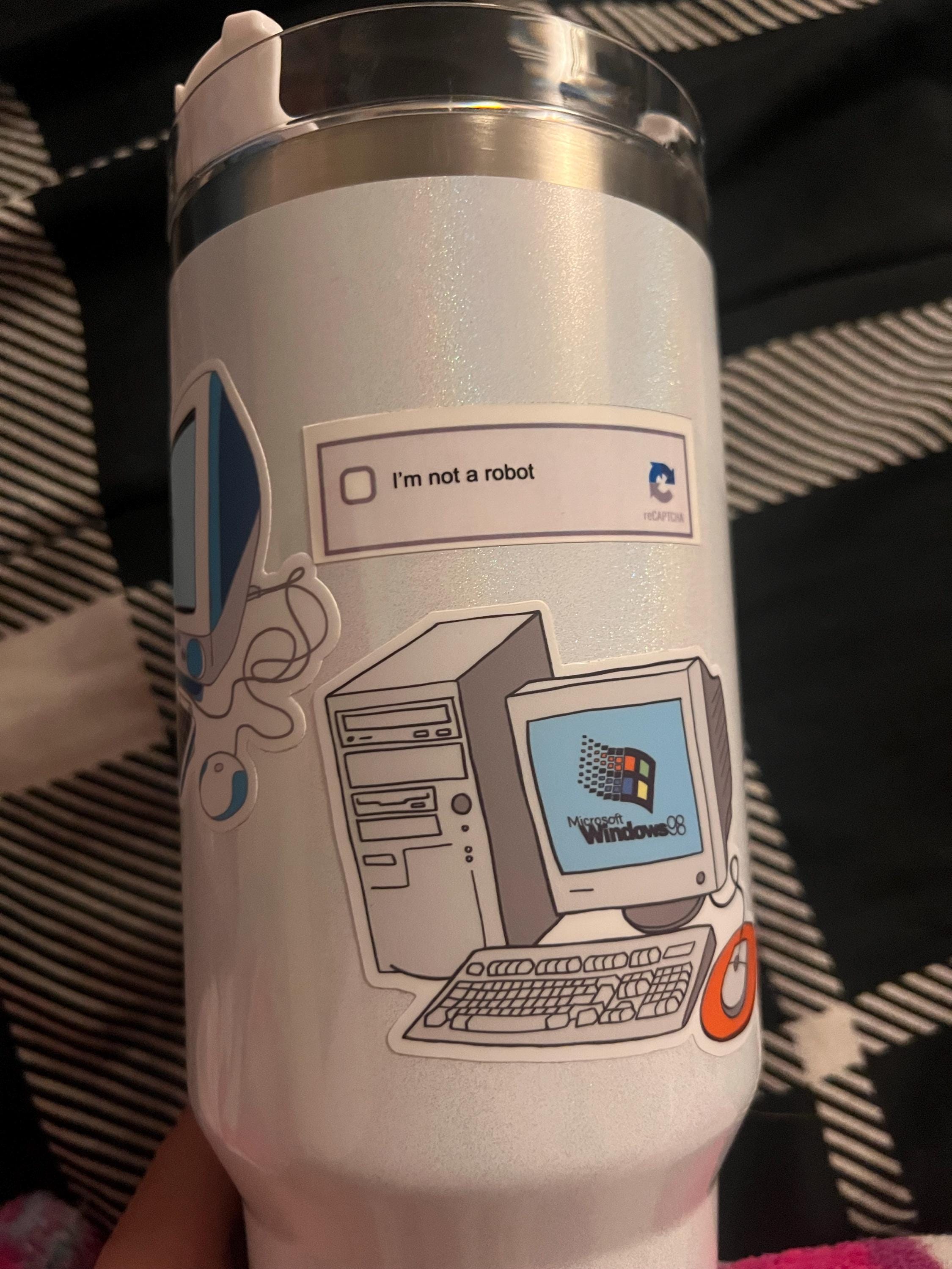 reCAPTCHA Sticker | Internet Security Decal | I Am Not a Robot | Funny Laptop Sticker | Geek Gift