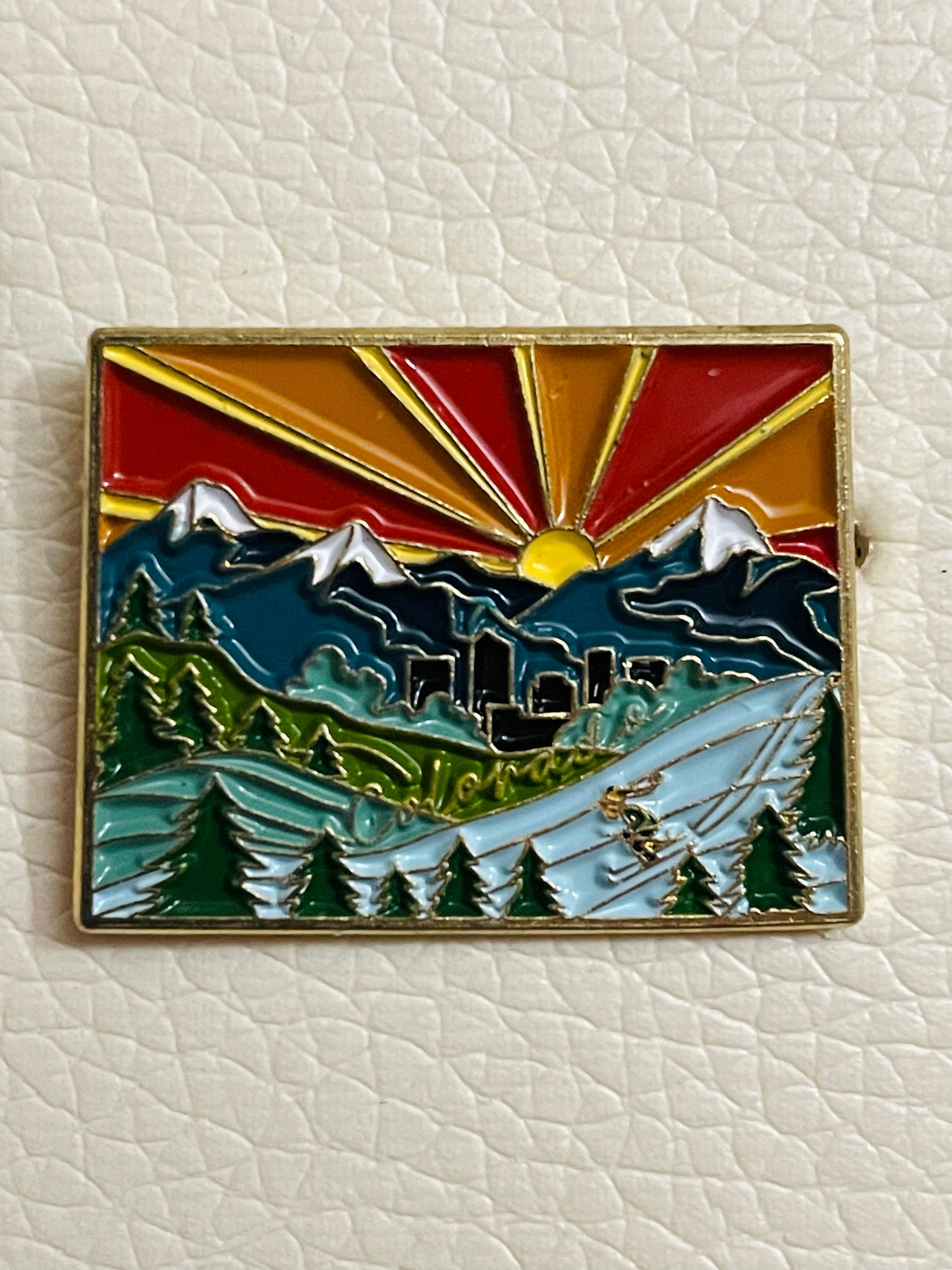 Colorado Enamel Pin | Gold Soft Enamel Pin | Illustrated United States Pin | Butterfly Clasp | 1.25&quot;