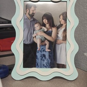 Handmade Wavy Picture Frame, 4x6 Pastel Photo Frame, Colorful