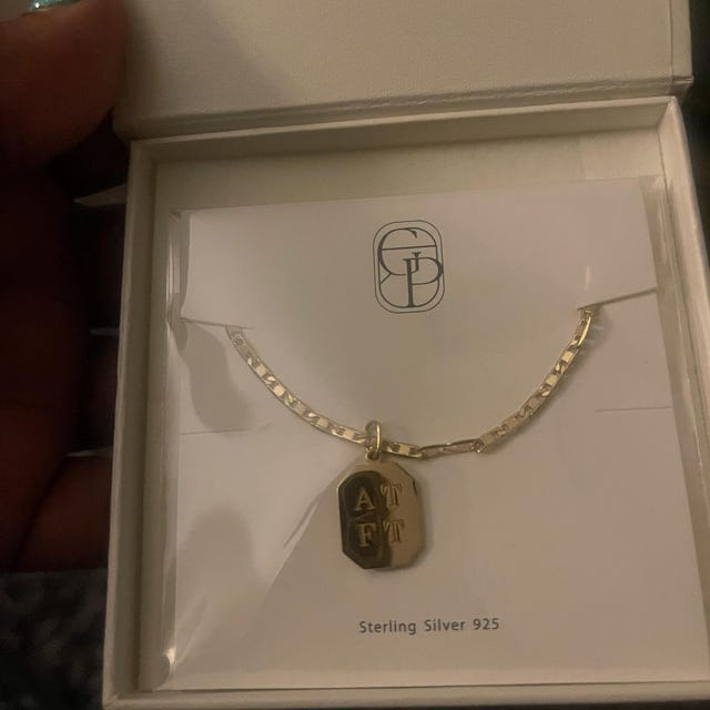 Engraved Initial Pendant Necklace by Gracepersonalized