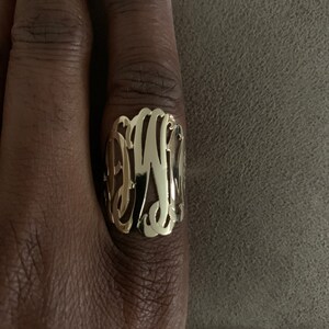 Large Monogram Ring 1 Personalized Initial Ring in - Etsy