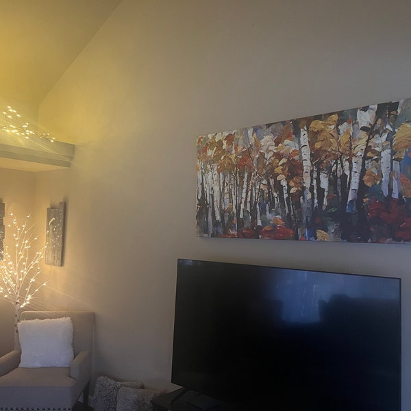 Large Birch Trees Canvas Print Boho Wall Decor Autumn Birch Forest ...