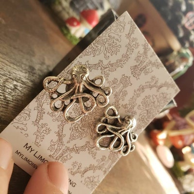 Steampunk Octopus Kraken Cufflinks - Silver Alloy Pirate Theme Mens Jewellery #CL11