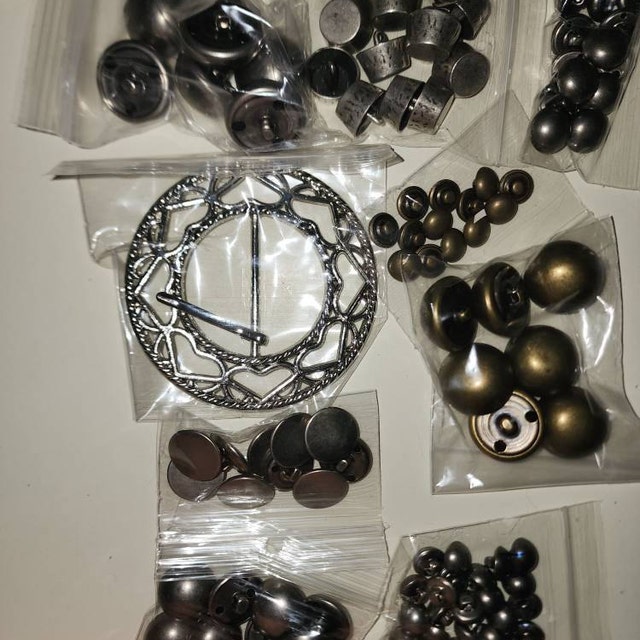 Xucus 100pcs 10mm Metal Alloy Coat Buttons - Dome Shape, Shank Back, 2-Holes (Color: Black Nickel)