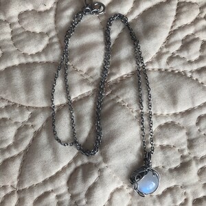 Moonstone Necklace Sterling Silver Moonstone Pendant Blue | Etsy