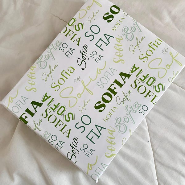 Custom Name Collage Personalized Wrapping Paper, Custom Name Wrapping ...