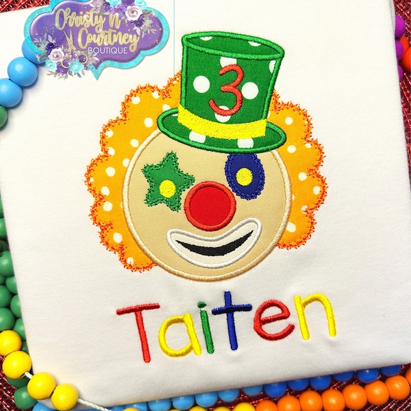 Circus Clown Digital Embroidery Design Machine Applique - Etsy