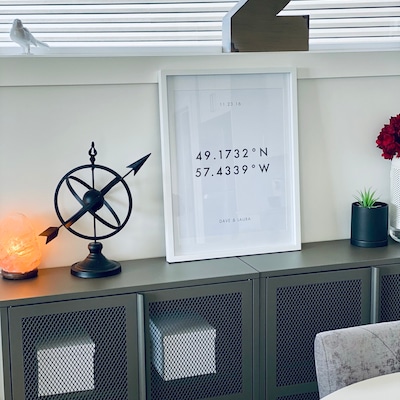 Coordinates Wall Art Printable Template, Personalized Anniversary Gift ...