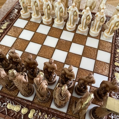 Hercules Greek Mythology God 32 Chess Pieces Pawns & Battle Theme Board ...