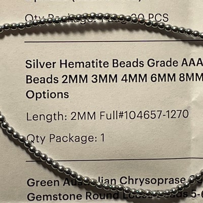 Silver Hematite Beads Grade AAA Gemstone Round Loose Beads 2MM - Etsy