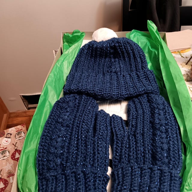 A customer's finished Autumn Wheat Hat Beanie Crochet Pattern