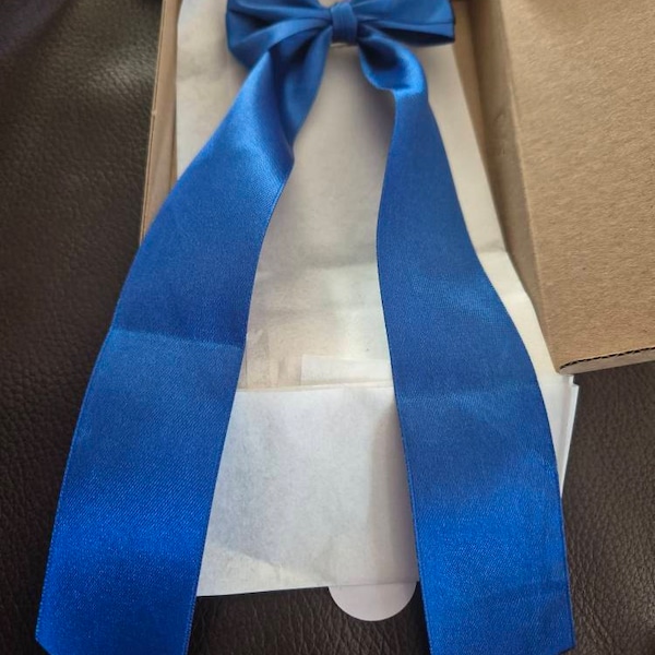 Royal Blue Large Long Tail Satin Hair Ribbon | 16 Colours Available ...