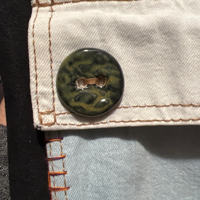 Ceramic Buttons, Handmade Buttons, Floral Buttons, Green Buttons ...