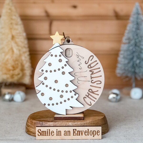 Christmas Tree Countdown Sliding Ornament | Star Lever Turning Calendar ...