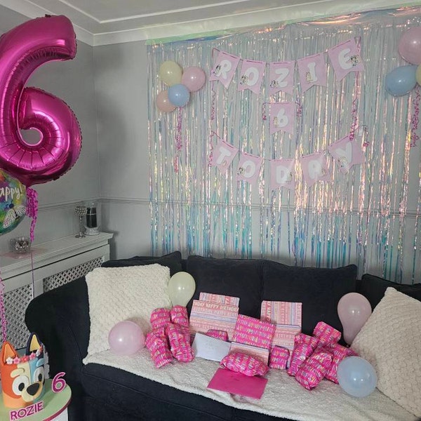 Personalized Printable Pink-themed Bluey Birthday Party Banner for Pink ...