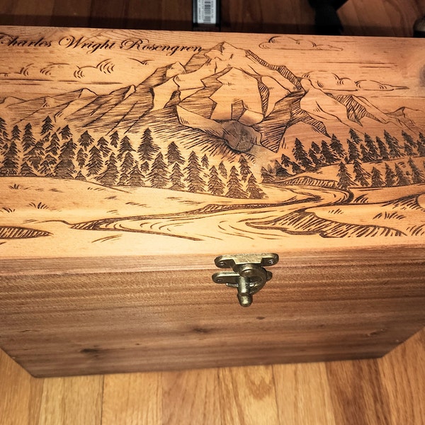 Personalized Cedar Custom Keepsake Box – Engraved Wooden Memory Box ...