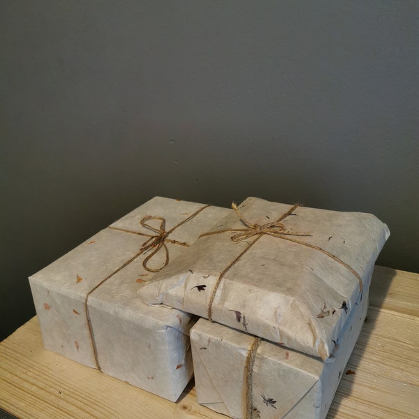 Recycled Wrapping Paper, Christmas Reindeer Baubles and Snowflakes, Eco ...