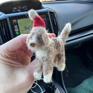 Custom Needle Felted Dog Christmas Ornament: Handmade Pet Memorial Gift