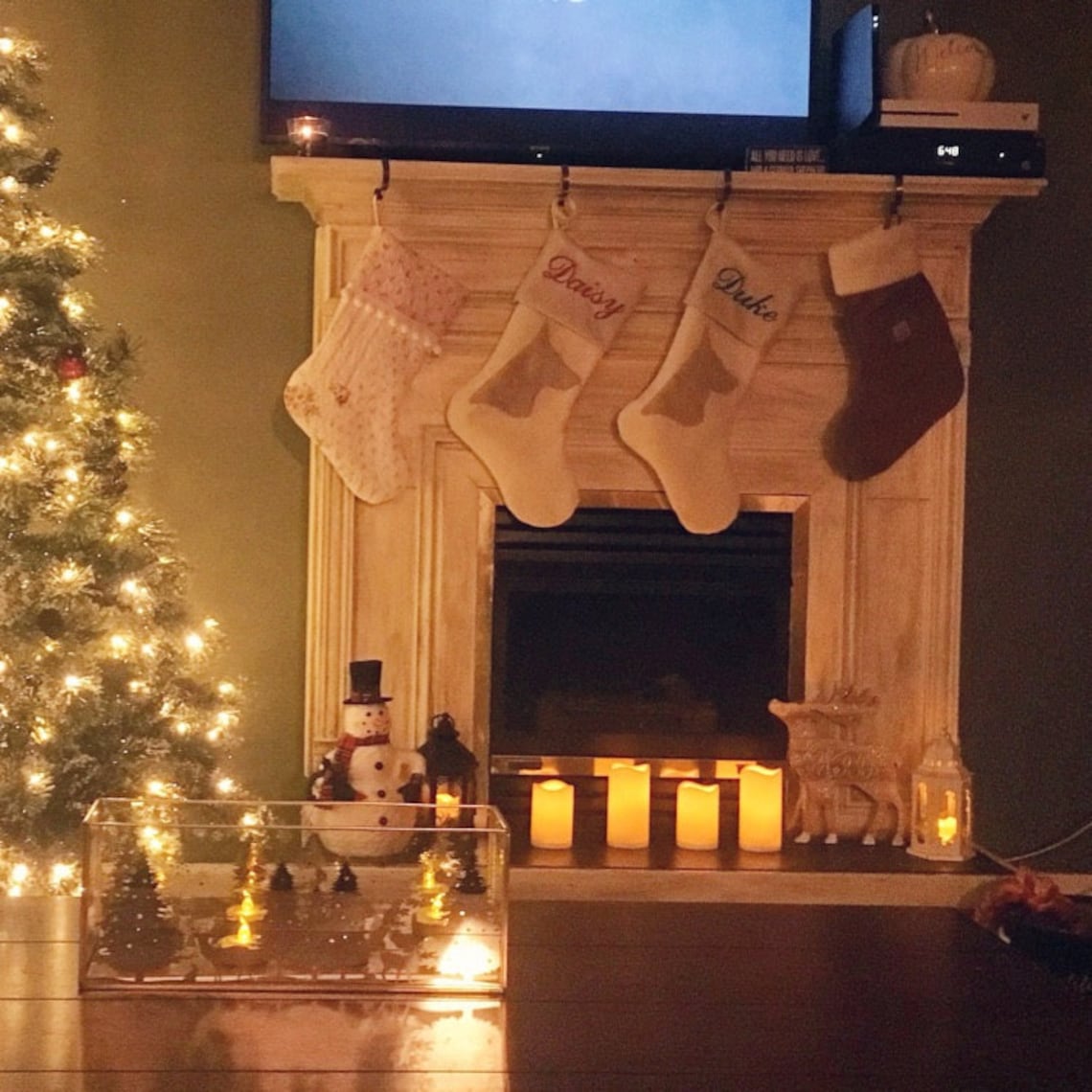 Customer photo of a pet with the Lab Christmas Stocking  Dog Labrador Retriever