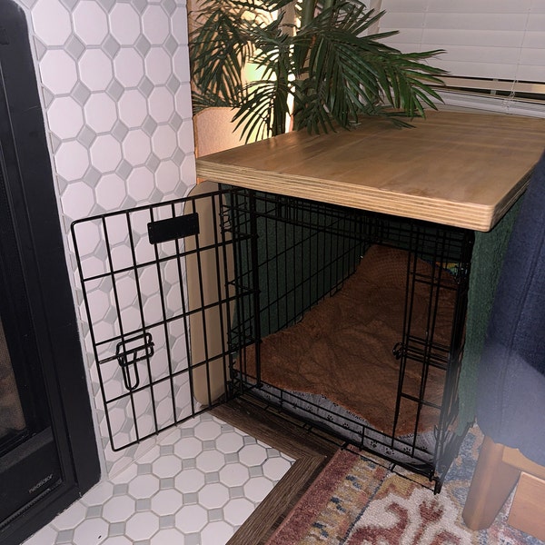 Dog Kennel Wood Top With Safety Lip, Handcrafted, Double Dog Crate ...