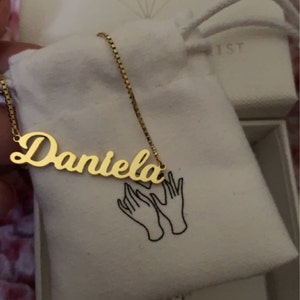 Custom Name Necklace With Box Chain in 