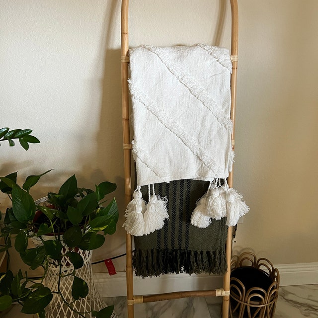 Rattan blanket ladder sale