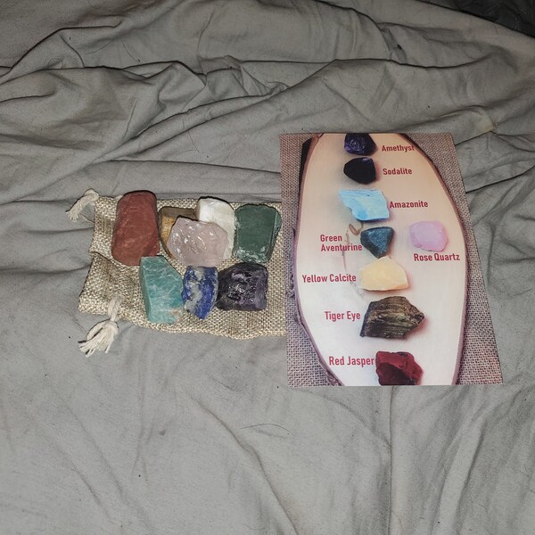 Raw Crystal 7 Chakra Set Seven Piece Chakra Stone Set 7 Seven Chakra ...