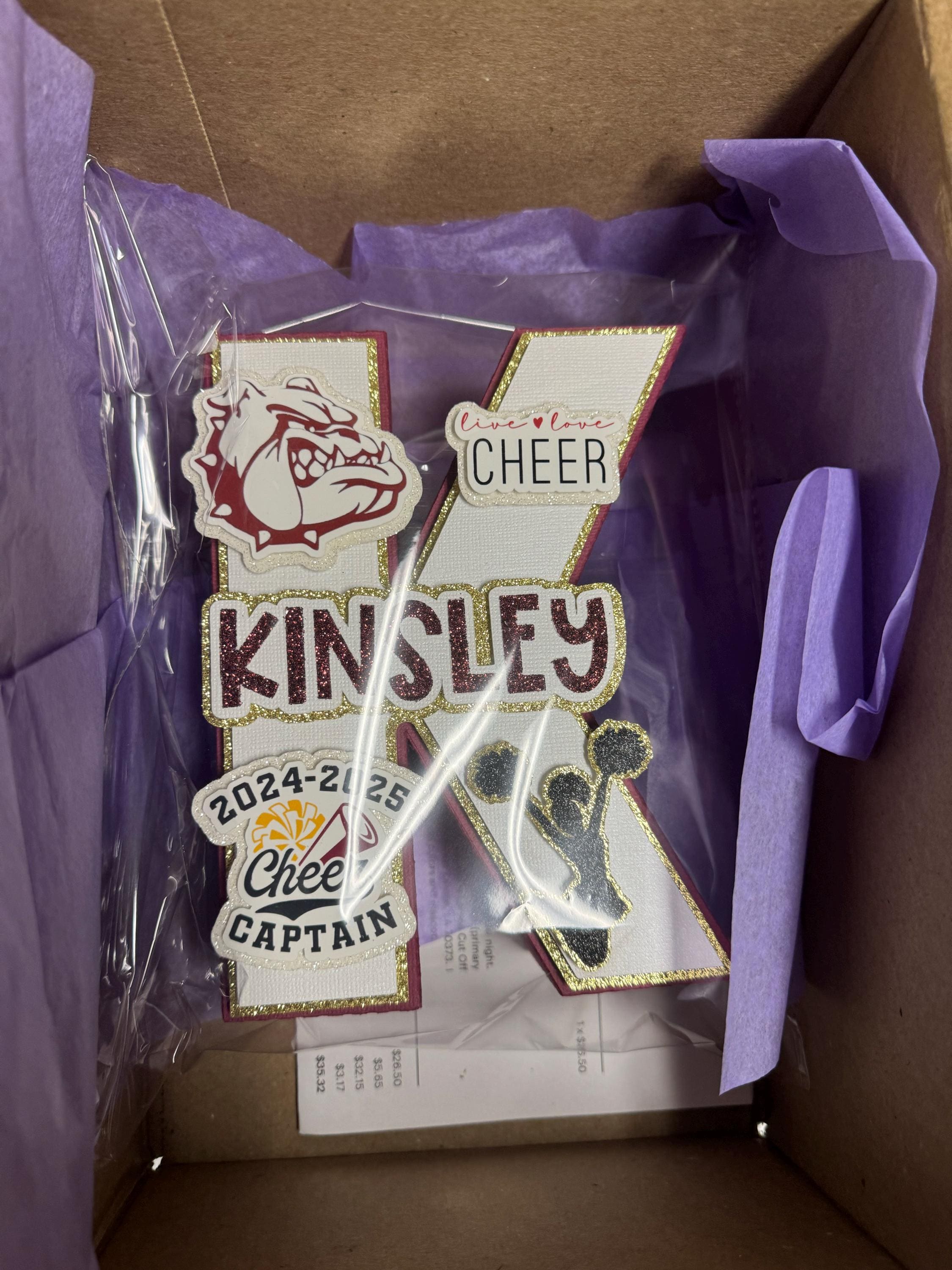 Cheer Team Gifts 3D Letter | Personalized Cheerleader Gift | Cheer Coach Gifts | Senior Cheerleader Graduation Gift | Graduation Centerpiece