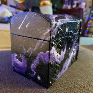 Galaxy Box Hand Painted Chest Outerspace Original Art Jewelry